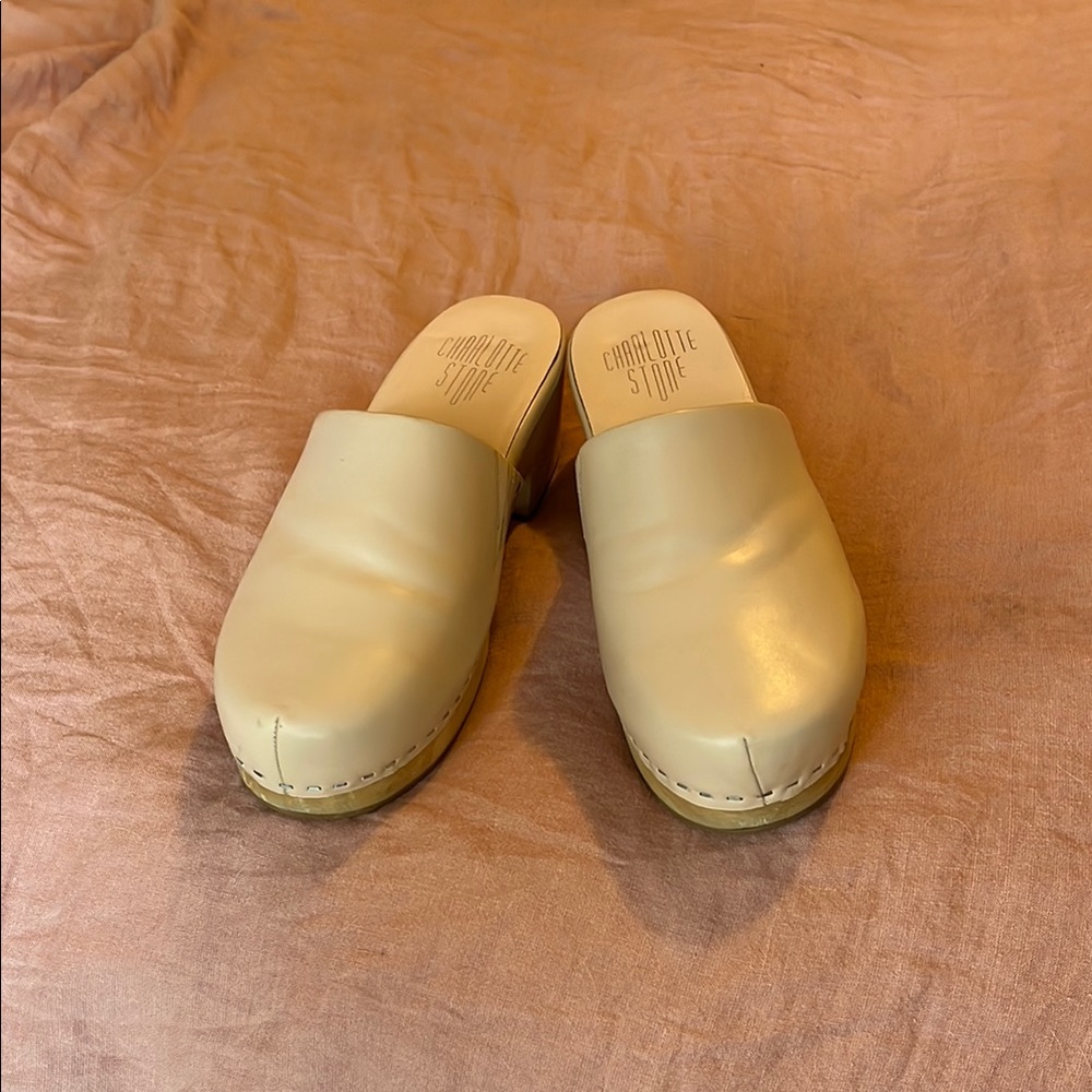 Charlotte Stone Cream/Pink Mules